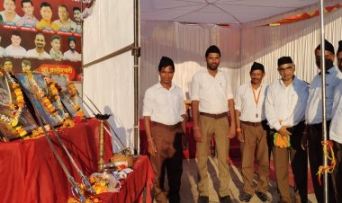 नगरी में विजयादशमी पर्व पर हुई शस्त्र पूजा