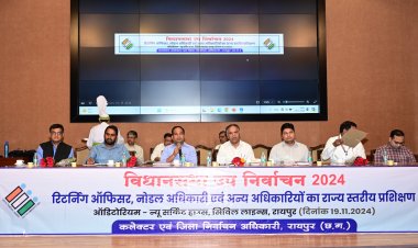 रायपुर दक्षिण विधानसभा उपनिर्वाचन :  मतगणना के लिए कर्मियों को दिया गया प्रशिक्षण