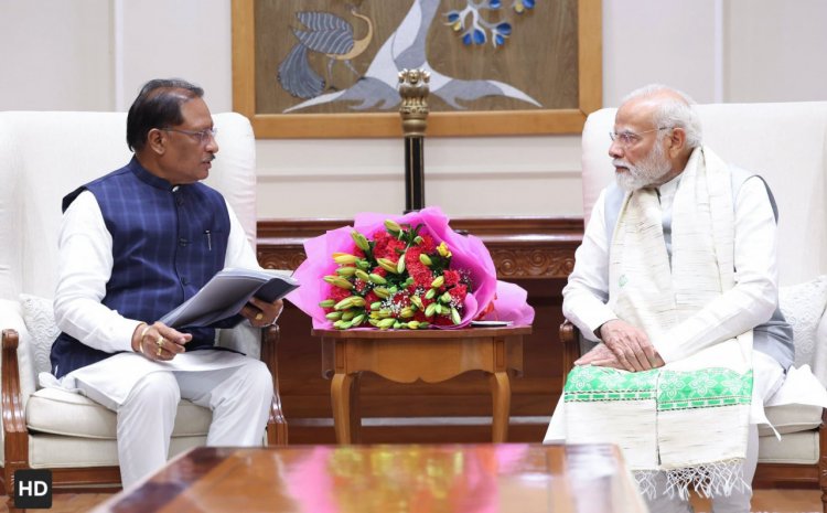 मुख्यमंत्री विष्णुदेव साय ने प्रधानमंत्री नरेंद्र मोदी से की बोधघाट और इंद्रावती- महानदी इंटरलिंकिंग परियोजना के संबंध में चर्चा
