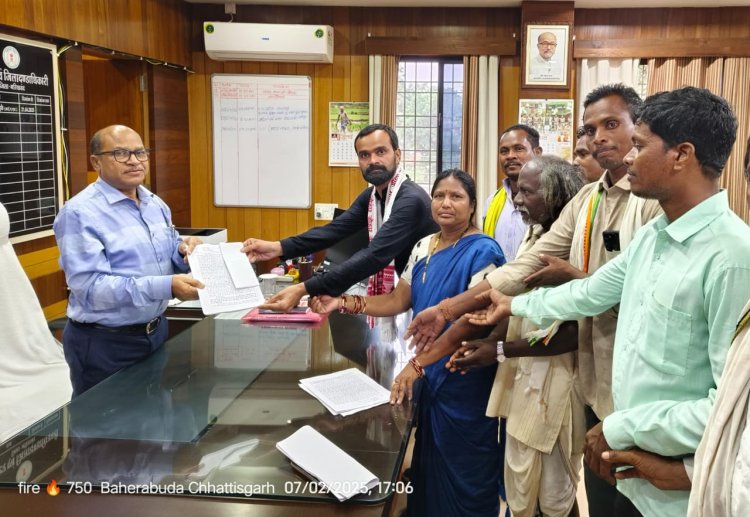आमामोरा ओंढ मार्ग को पूर्ण करने जनप्रतिनिधियों ने सौंपा ज्ञापन