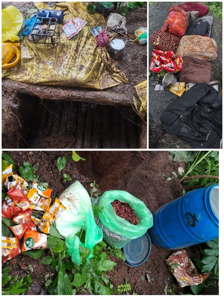 गरियाबंद पुलिस,कोबरा वाहिनी एवं सीआरपीएफ की संयुक्त कार्रवाई, नक्सलियों के जंगल में डंप दैनिक उपयोग सामान जब्त