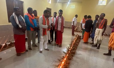 विधायक चैतराम अटामी ने तपेश्वरी माता मंदिर समलूर में ज्योति कलश भवन का शुभारंभ