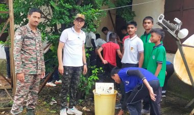 कोरबा बटालियन जांजगीर के एनसीसी कैडेटों ने किया स्वच्छता के लिए श्रमदान