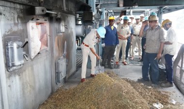 रायपुर जिले में जब्त 500 किलो गांजे को पावर प्लांट की भट्ठी में जलाकर किया गया नष्ट