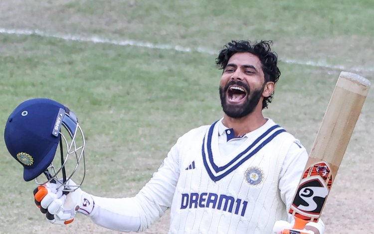 जडेजा का जादुई शतक: वेस्टइंडीज के खिलाफ तलवार चलाकर मनााया उत्सव