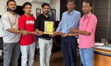 स्पोर्ट्स क्लब किरंदुल ने ए.एम.एन.एस मित्तल के महाप्रबंधक से की सौजन्य भेंट