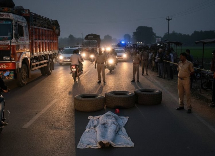 सड़क पर बिखरा क्षत-विक्षत शव: देवरिया में विक्षिप्त व्यक्ति की संदिग्ध मौत, रातभर कुचलते रहे वाहन
