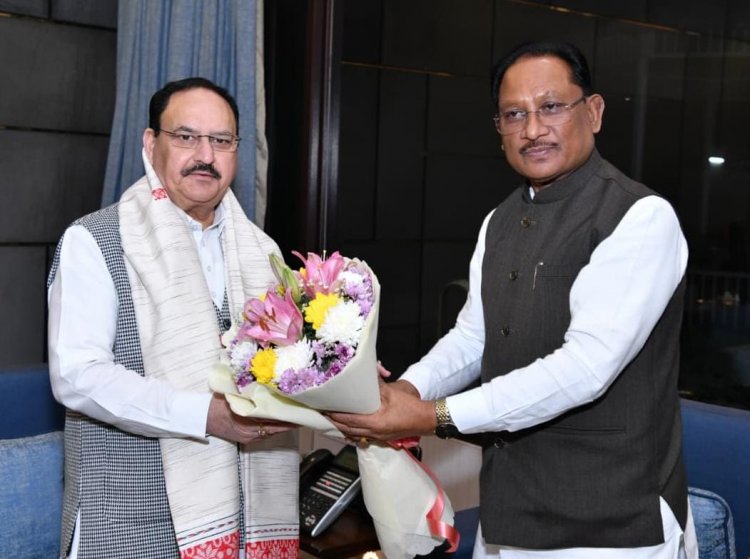 नई दिल्ली के दौरे पर सीएम विष्णुदेव साय : केंद्रीय मंत्रियों से मुलाकात,छत्तीसगढ़ पेवेलियन भी पहुंचे