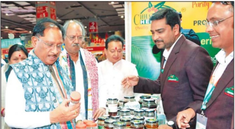 मुख्यमंत्री ने छत्तीसगढ़ पवेलियन का किया अवलोकन