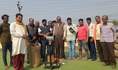 सेवा सहकारी समिति खोखरा में हुआ धान खरीदी का शुभारंभ