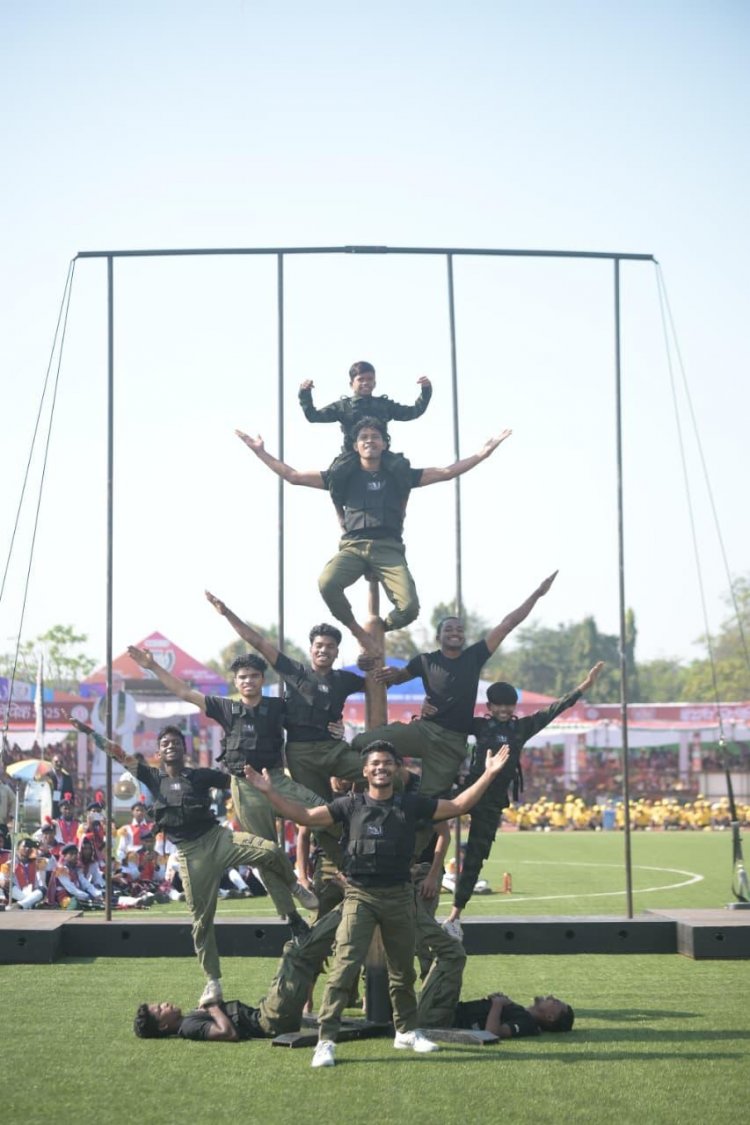 नारायणपुर के मलखम्भ खिलाड़ियों ने बस्तर ओलम्पिक में किया हैरतअंगेज प्रदर्शन