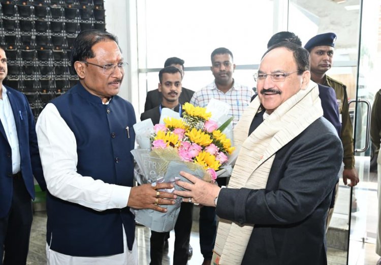 Breaking : रायपुर पहुंचे जेपी नड्डा,मुख्यमंत्री साय सहित भाजपा पदाधिकारियों ने राष्ट्रीय अध्यक्ष का किया स्वागत