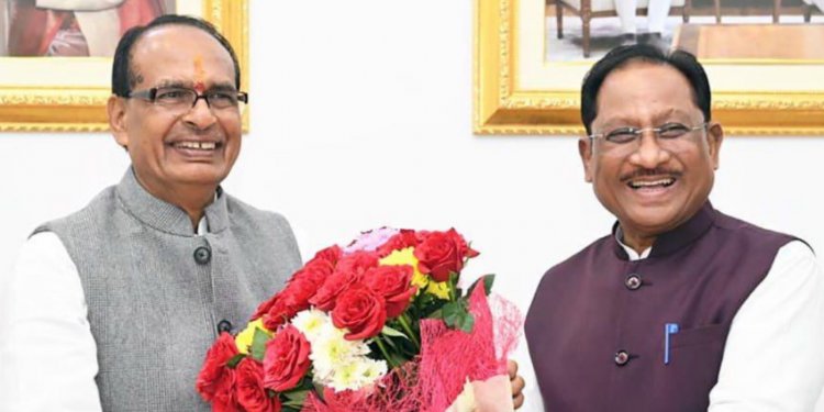 मुख्यमंत्री विष्णुदेव साय से केंद्रीय कृषि मंत्री शिवराज सिंह चौहान ने की मुलाकात