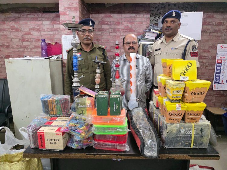 रायपुर में हुक्का सामग्री का बड़ा जखीरा बरामद,मकान में मिली प्रतिबंधित सामग्री,आरोपी गिरफ्तार