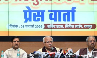 Press Conference : केंद्रीय मंत्री मनोहर लाल ने कहा-केंद्र सरकार छत्तीसगढ़ के सर्वांगीण विकास के लिए संवेदनशील