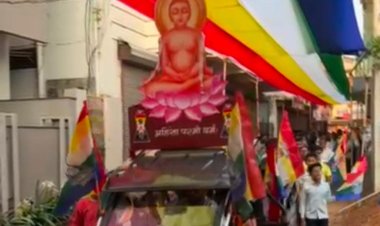 भगवान महावीर जन्म कल्याणक महोत्सव : बालोद में निकली भव्य प्रभात फेरी,शामिल हुए सैकड़ों जैन समुदाय के लोग