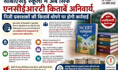 Breaking News : सीबीएसई स्कूलों में अब सिर्फ एनसीईआरटी किताबें अनिवार्य, निजी प्रकाशकों की किताबें थोपने पर होगी कार्रवाई