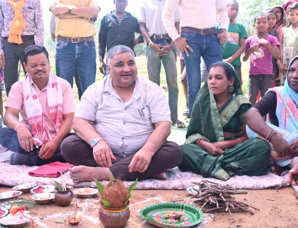 मंत्री राजेश अग्रवाल ने करोड़ों की लागत से बनने वाले 120 मीटर लंबे पुल का किया भूमिपूजन