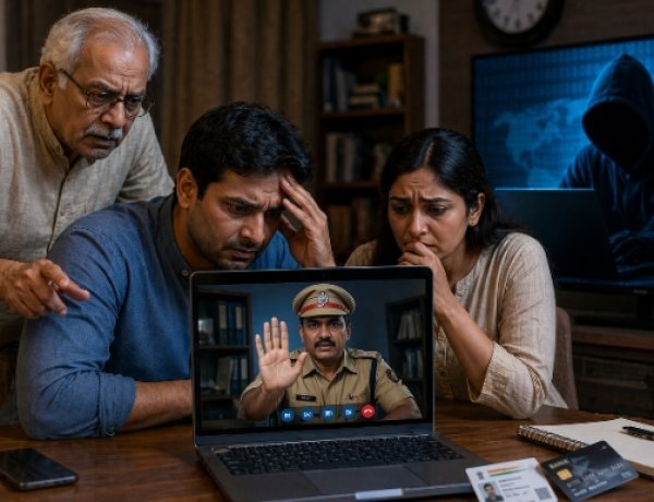 डिजिटल अरेस्ट का पर्दाफाश: 81 वर्षीय पिता की सूझबूझ से 12 लाख की ठगी टली