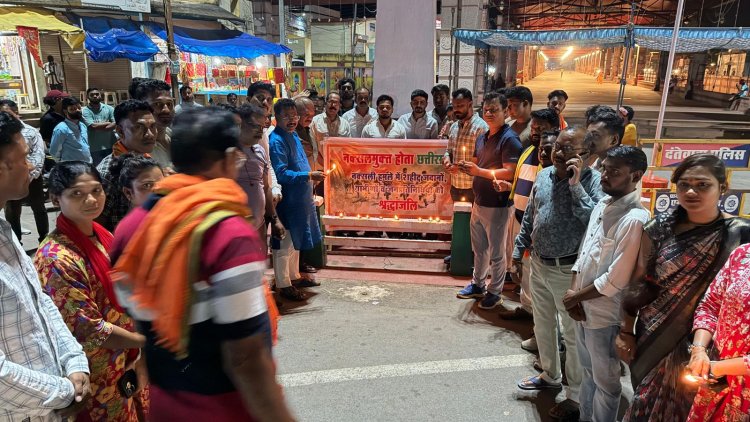 भाजयुमो ने किया केन्द्र सरकार एवं राज्य सरकार का आभार, नक्सल हिंसा के शहीदों को दीप प्रज्वलित कर श्रद्धांजलि अर्पित की