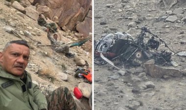 सेना का चीता हेलीकॉप्टर दुर्घटनाग्रस्त; मेजर जनरल और दो पायलटों सहित 3 घायल