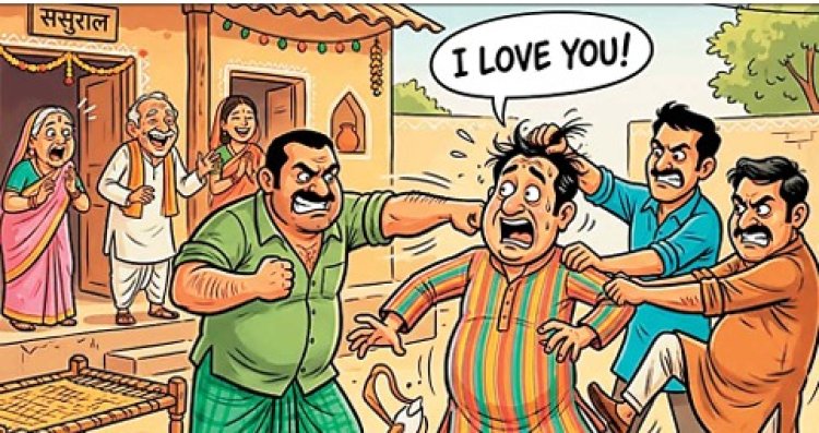 ससुराल में पत्नी से बोला "आई लव यू" : सालों ने बहनोई को जमकर कूटा, बहन को भेजने से किया इनकार
