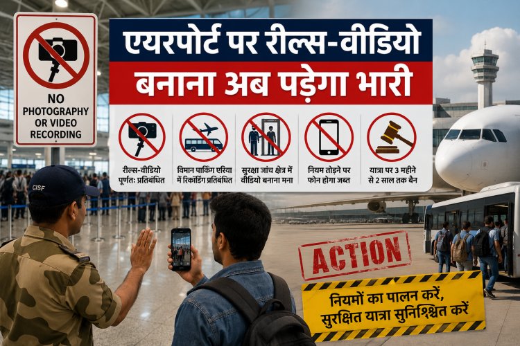 एयरपोर्ट पर रील बनाना पड़ेगा भारी, नई गाइडलाइन जारी; यात्रा पर बैन तक की कार्रवाई संभव