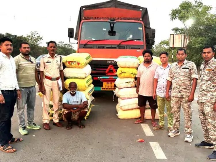 मशीनरी के डिब्बों के नीचे छिपाकर महाराष्ट्र ले जाया जा रहा था 3 करोड़ का गांजा जब्त, तस्कर गिरफ्तार 