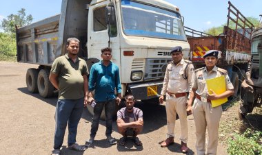 उरला में हाईवा चोरी, 24 घंटे के भीतर आरोपी गिरफ्तार; वाहन बरामद