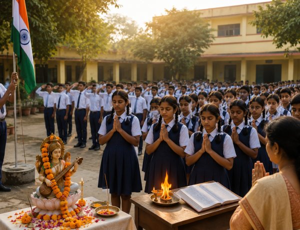 सरकारी स्कूलों में गूंजेंगे मंत्र: राष्ट्रगान-सरस्वती वंदना से शुरुआत, गायत्री मंत्र पाठ के बाद छुट्टी