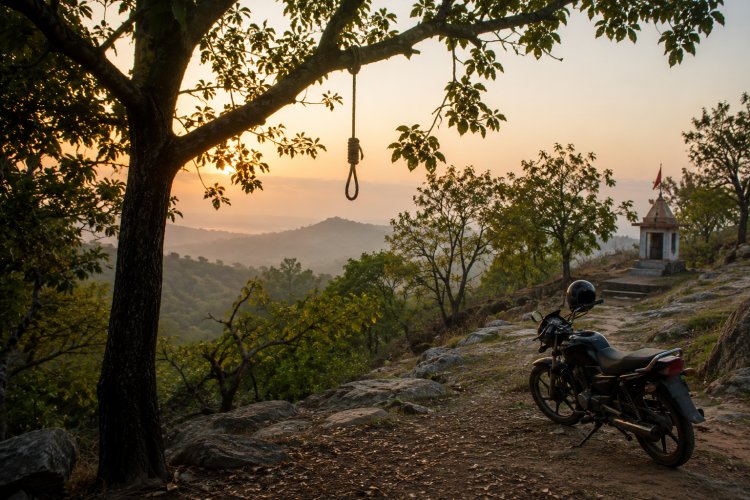 घरेलू विवाद से परेशान युवक ने पहाड़ पर लगाई फांसी, मंदिर जाने वाले श्रद्धालुओं ने देखा शव
