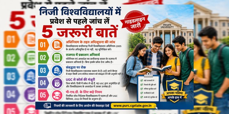 निजी विश्वविद्यालयों में प्रवेश से पहले जांच लें 5 जरूरी बातें, गाइडलाइन जारी
