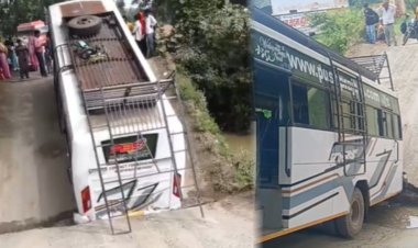 दो हिस्सों में टूटा पुल, बीच में फंसी यात्रियों से भरी बस; बड़ा हादसा टला, कई जिलों का संपर्क बाधित