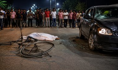 तेज रफ्तार कार ने साइकिल सवार को मारी टक्कर, मौके पर मौत; परिजनों ने किया चक्काजाम