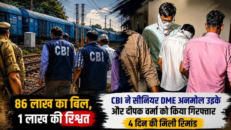 86 लाख का बिल पास कराने 1 लाख की रिश्वत: CBI ने रेलवे के सीनियर DME समेत दो को पकड़ा, 4 दिन की रिमांड