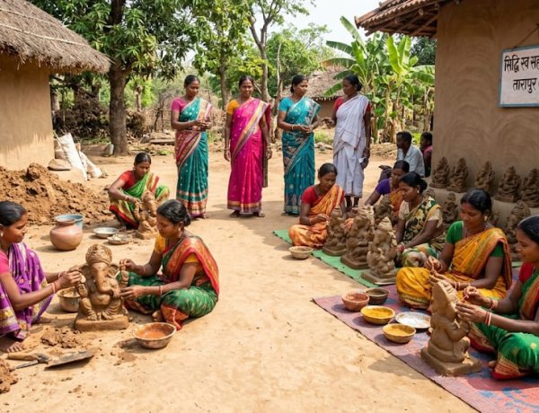गणेशोत्सव में बस्तर की महिलाओं का कमाल,इको-फ्रेंडली मूर्तियां बेचकर कमाए 1.80 लाख रुपए