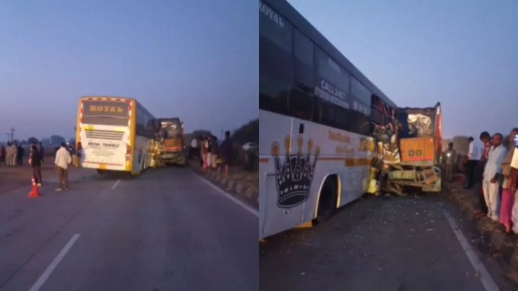 रायपुर-बिलासपुर नेशनल हाइवे पर भीषण हादसा: अनियंत्रित बस खड़ी ट्रक से टकराई, 3 यात्रियों की मौत और 10 घायल
